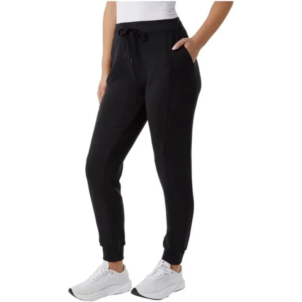 New 32 Degrees Womens M Black Thermal Jogger Pants With Pockets M0767